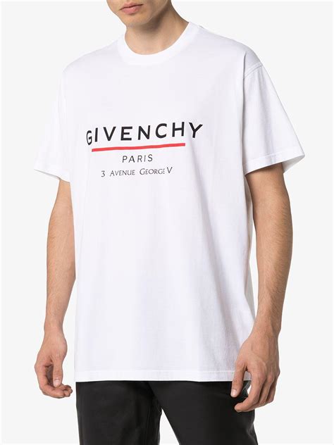 givenchy 3 avenue george v t shirt|Givenchy White Paris '3 Av George V' Logo T.